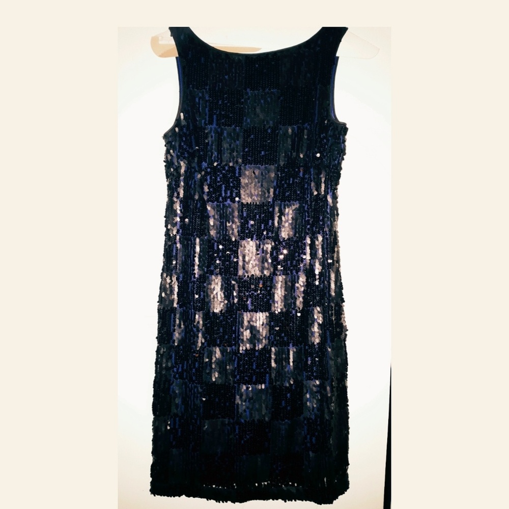Black sequin midi dress